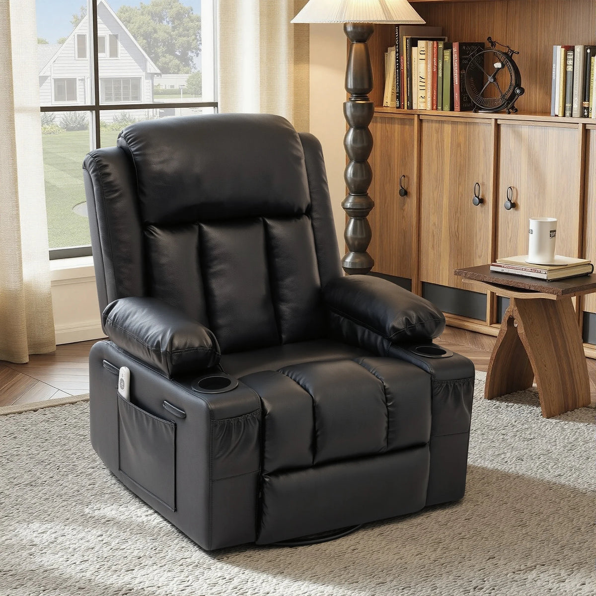 Swivel Rocker Recliner with Massage & Heat