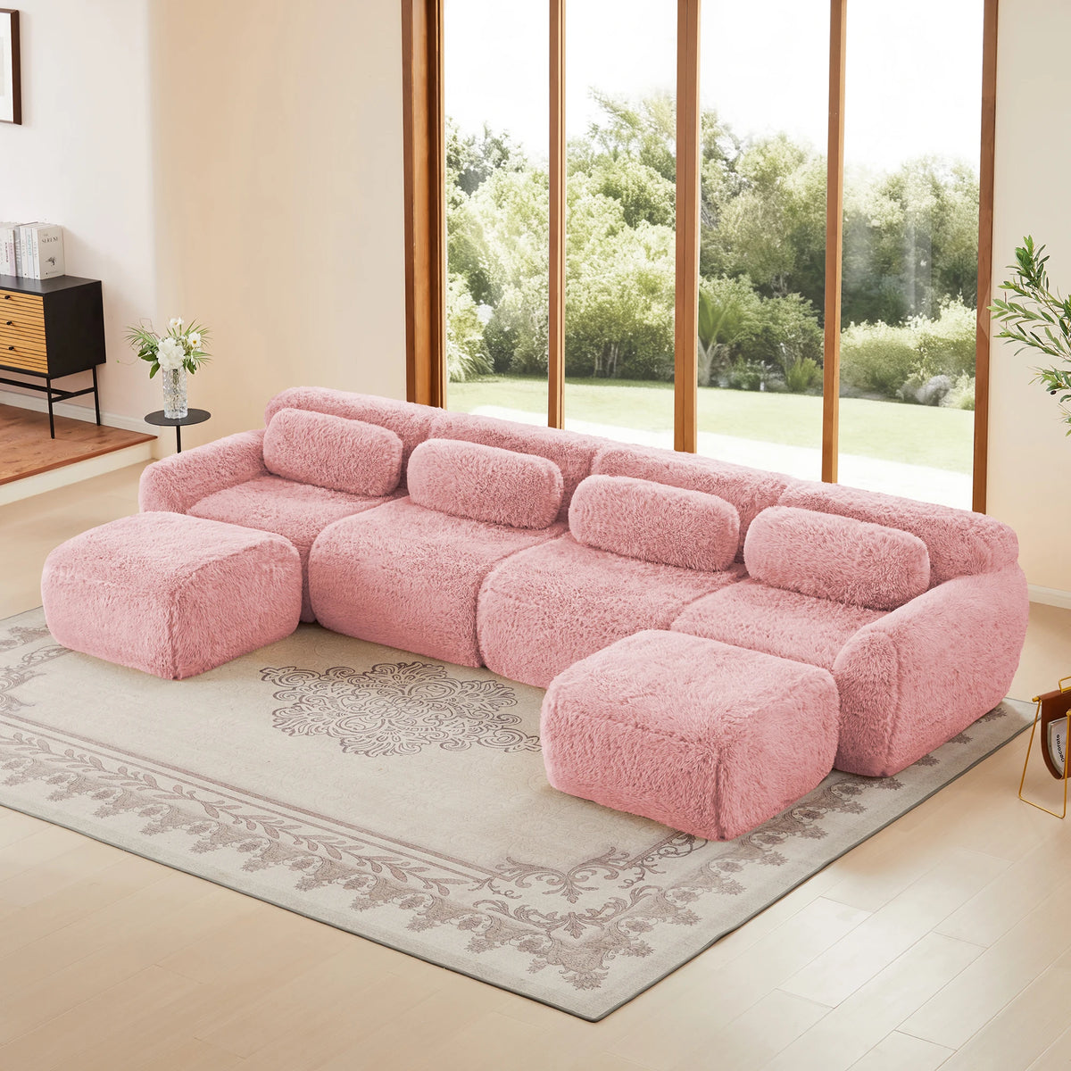 U-Shaped Modular Sofa (Chocolate)