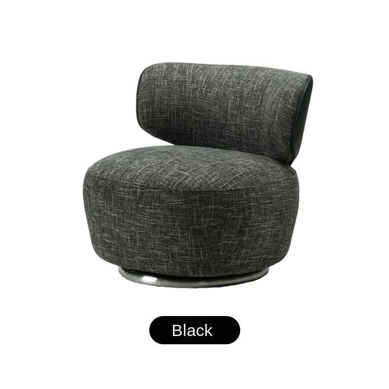 Single Swivel Accent Chair – Fabric, Cushioned, Wood Frame