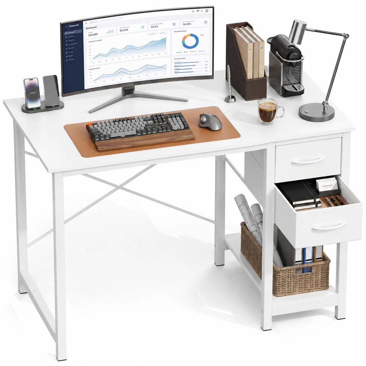 MCQ 40" Standing Desk with Drawers
