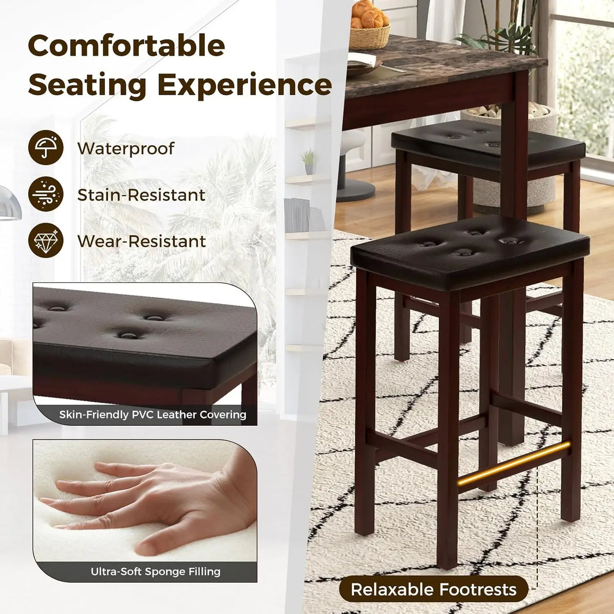 Counter Height Dining Table Set for 4