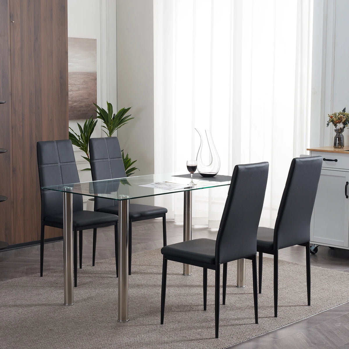 High-Back Dining Chairs, Set of 4