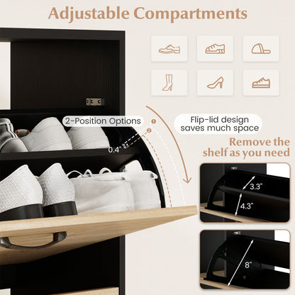 Shoe Cabinet with Open Shelves