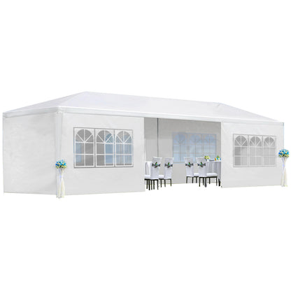 10x30 ft Party Canopy Tent with 8 Sidewalls – White