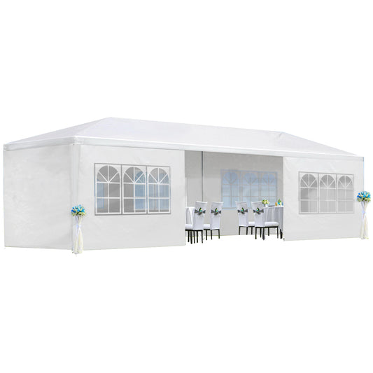 10x30 ft Party Canopy Tent with 8 Sidewalls – White