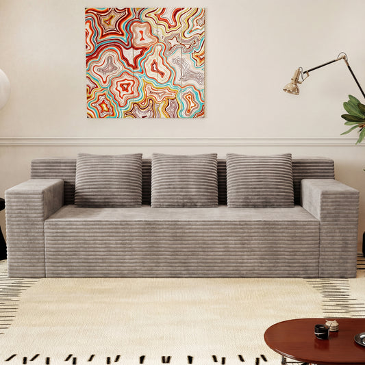 71" Deep Seat Corduroy Sofa – Camel