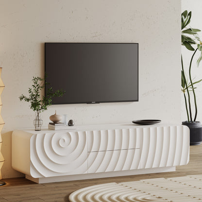 58" Spiral Wave TV Console – White