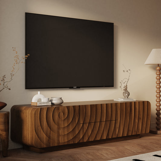 58" Spiral Wave TV Console – Walnut