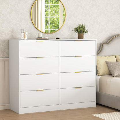 8-Drawer Tall Dresser – White