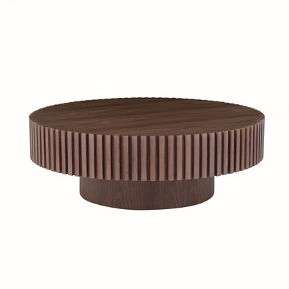 31.5" Round Pedestal Coffee Table – Walnut