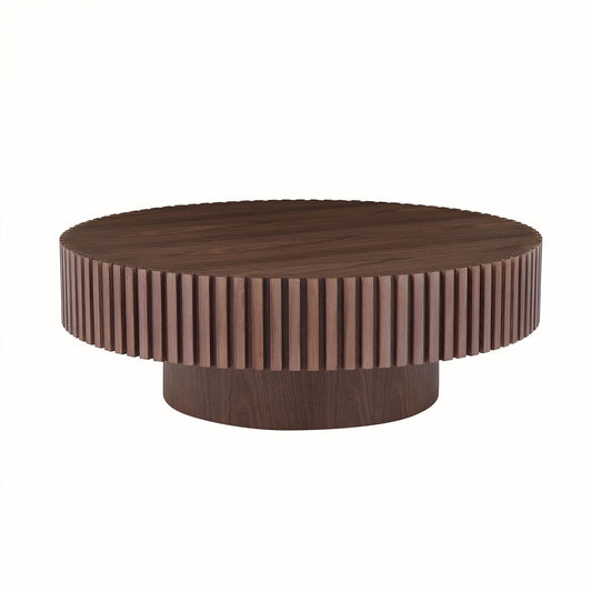 31.5" Round Pedestal Coffee Table – Walnut
