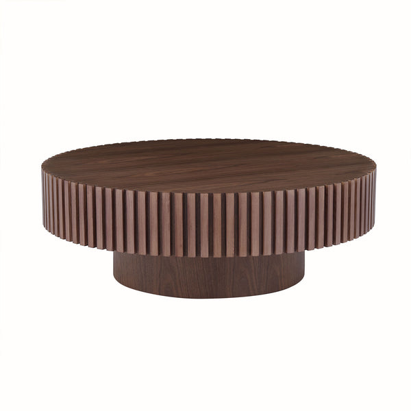 31.5" Round Pedestal Coffee Table – Walnut