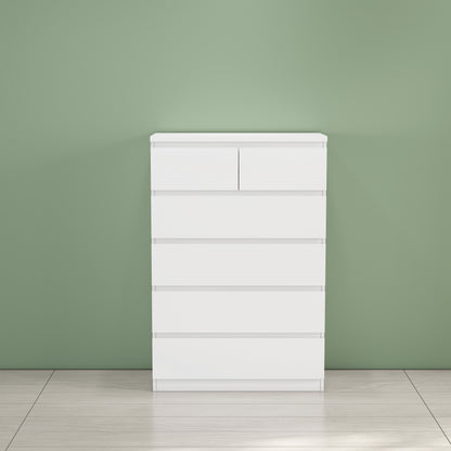 6-Drawer Handle-Free Dresser – White