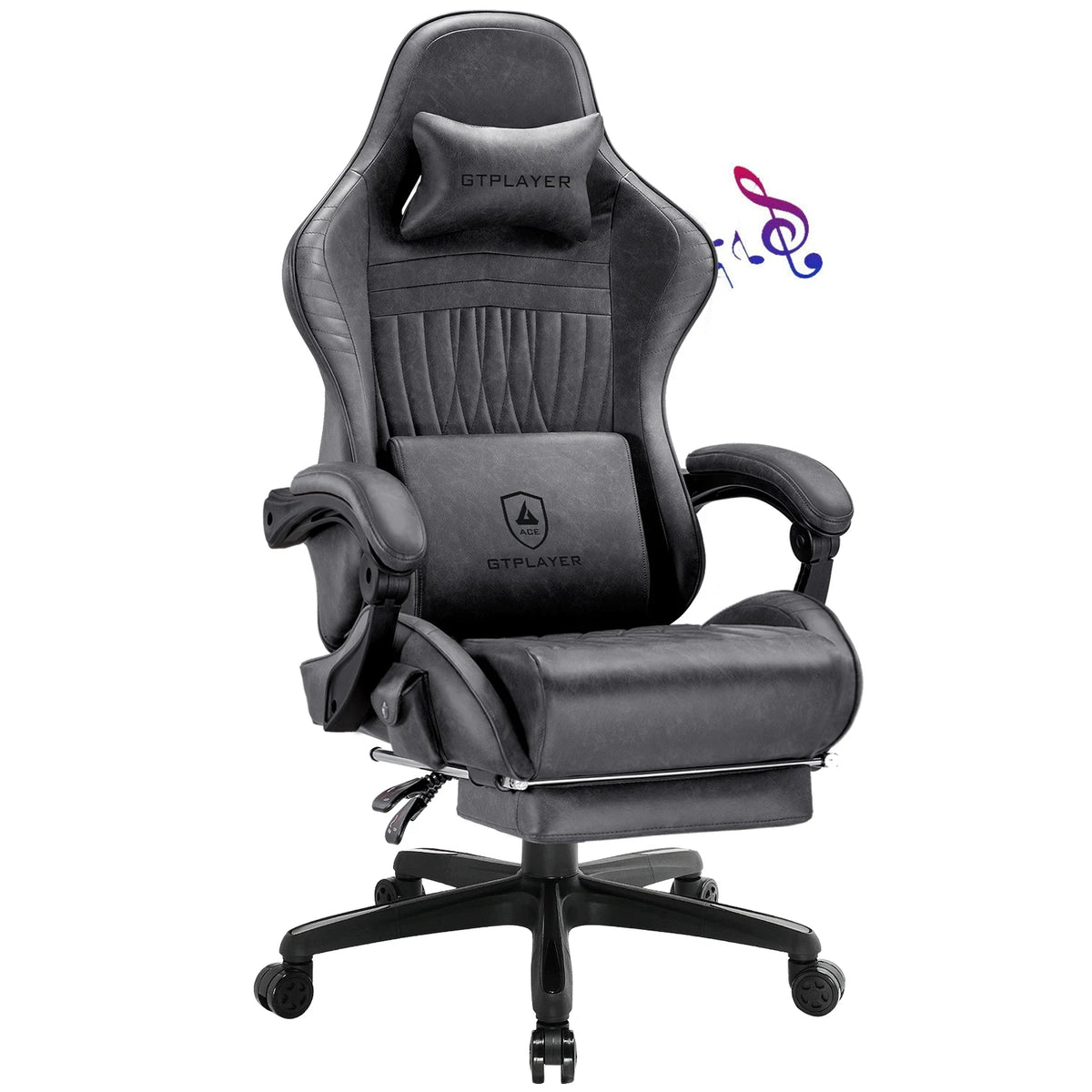GTPLAYER Gaming Chair with Speakers & Footrest