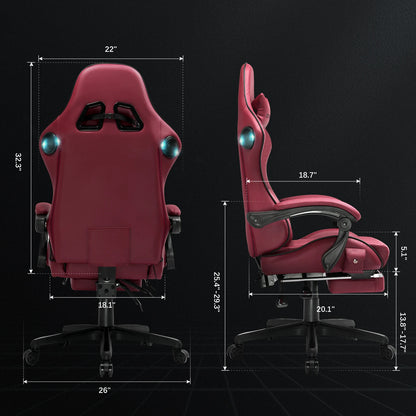 GTPLAYER Gaming Chair with Speakers & Footrest