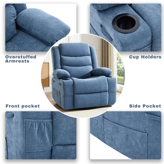 Chenille Swivel Rocker Recliner Chair