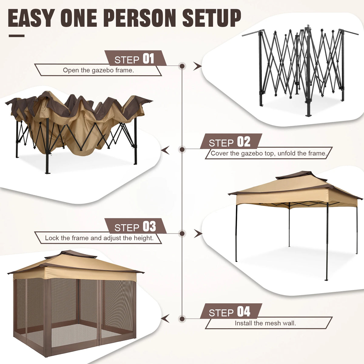 11x11 Pop-Up Gazebo with Mosquito Netting