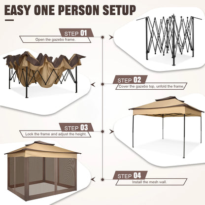11x11 Pop-Up Gazebo with Mosquito Netting