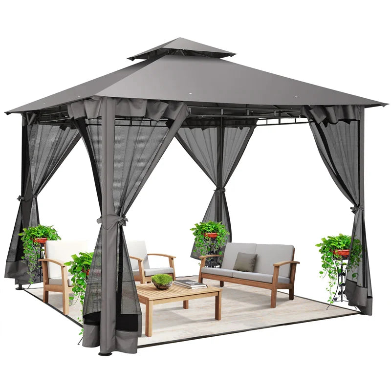 10x10 Heavy Duty Gazebo with Curtains
