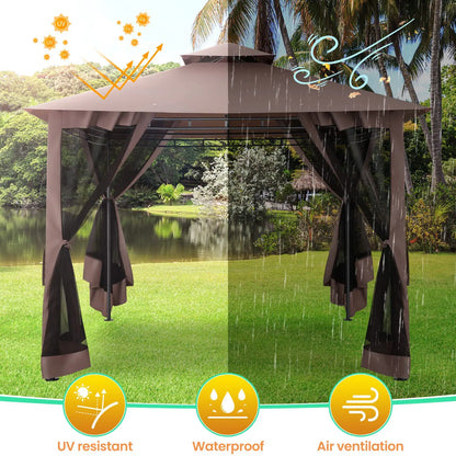 10x10 Heavy Duty Gazebo with Curtains