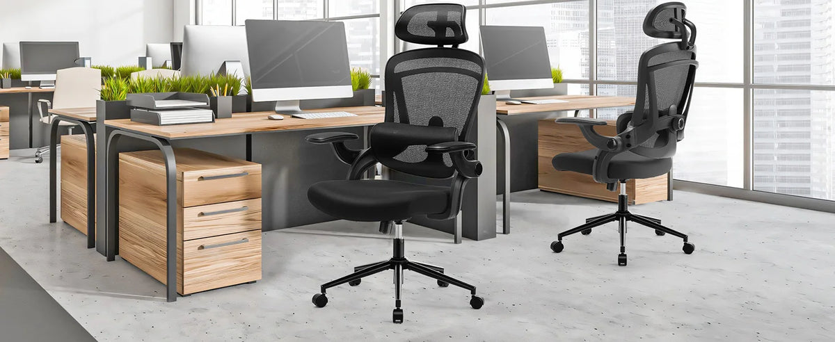 JHK Mesh Office Chair with Flip-Up Arms