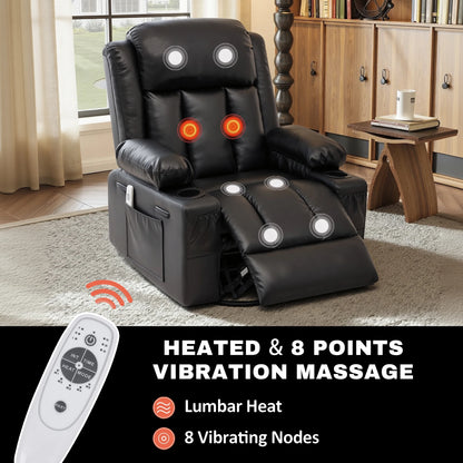 Swivel Rocker Recliner with Massage & Heat