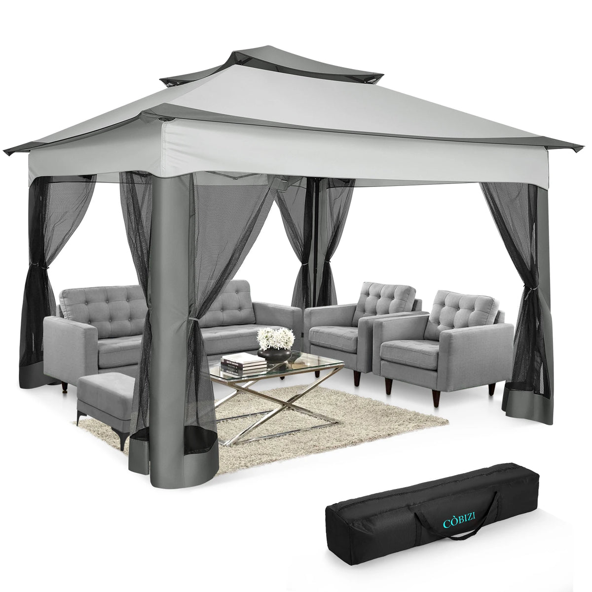 11x11 Pop-Up Gazebo with Mosquito Netting