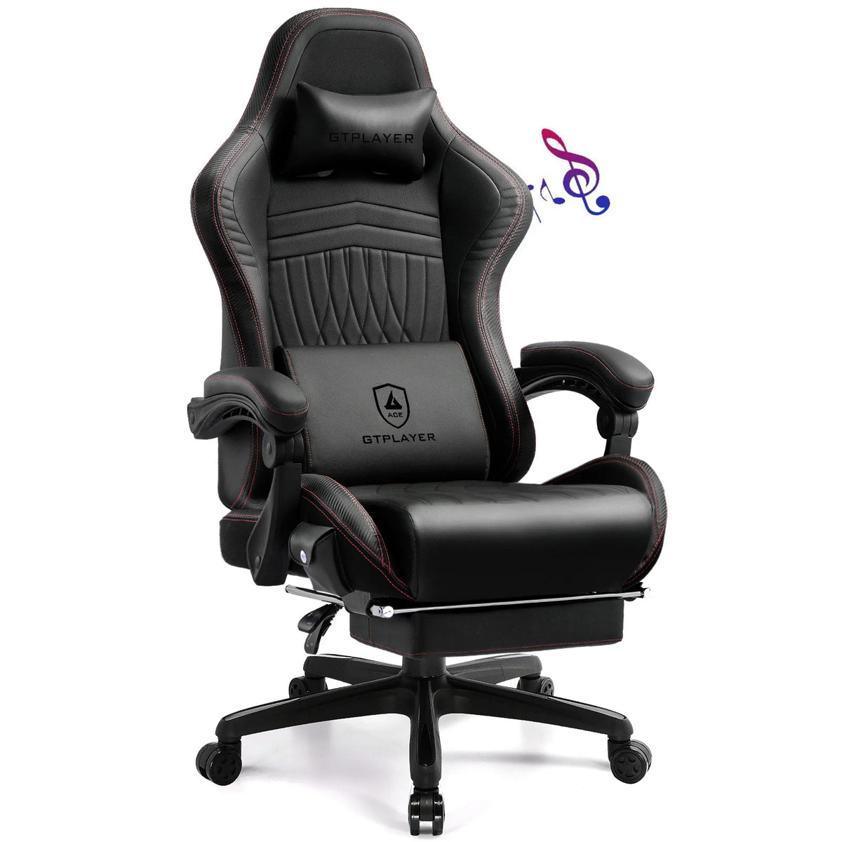 GTPLAYER Gaming Chair with Speakers & Footrest