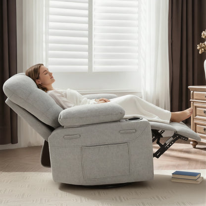 Swivel Rocker Recliner with Massage & Heat