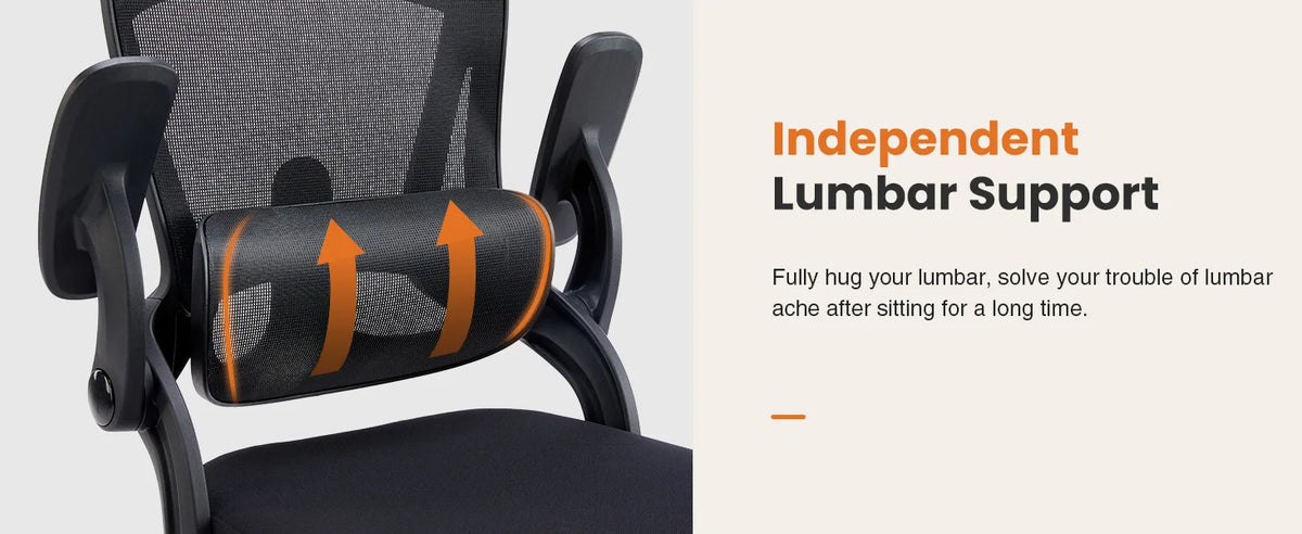 JHK Mesh Office Chair with Flip-Up Arms