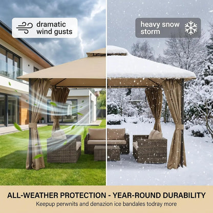 10x10 Heavy Duty Gazebo with Curtains