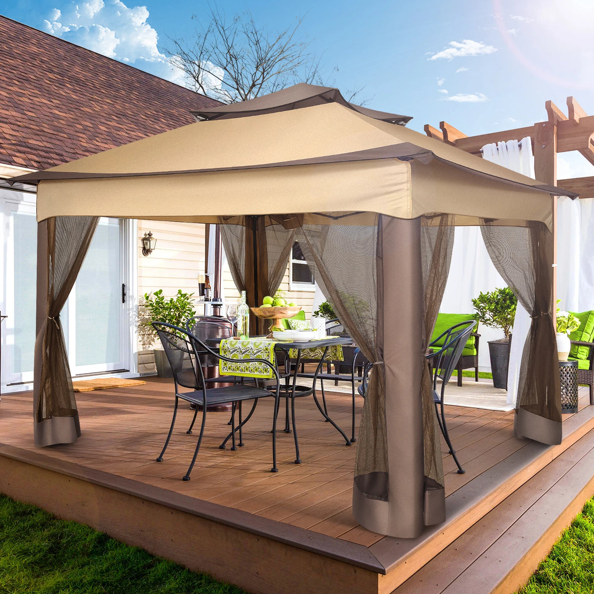 11x11 Pop-Up Gazebo with Mosquito Netting