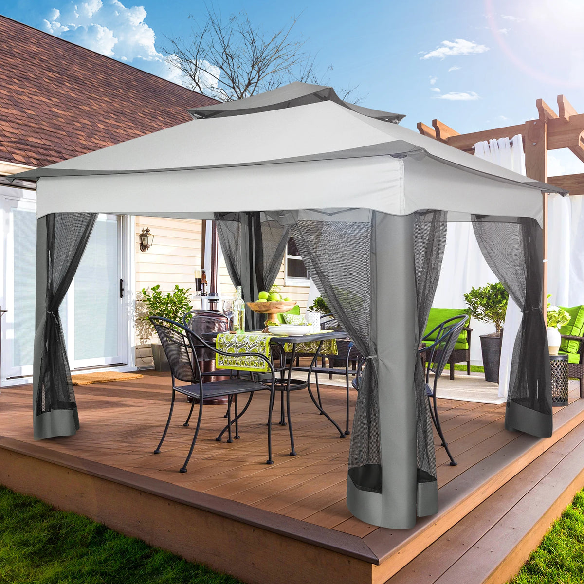 11x11 Pop-Up Gazebo with Mosquito Netting