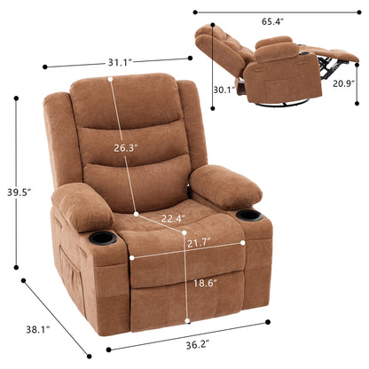Chenille Swivel Rocker Recliner Chair