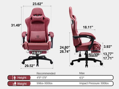 GTPLAYER Gaming Chair with Speakers & Footrest