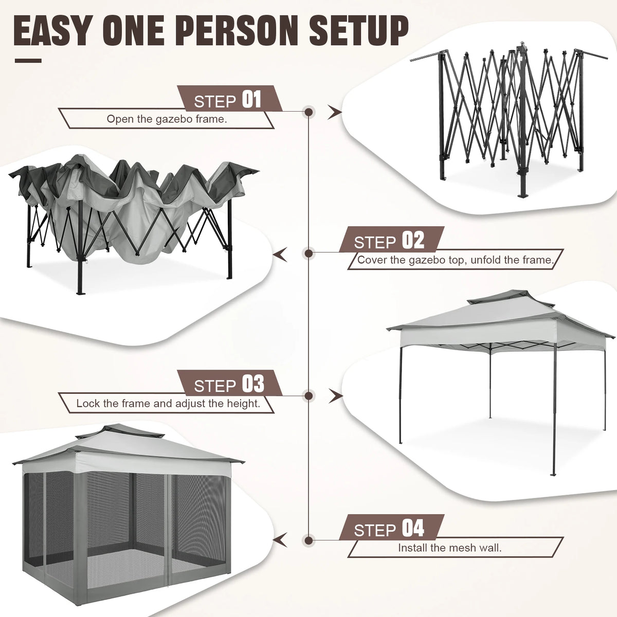 11x11 Pop-Up Gazebo with Mosquito Netting