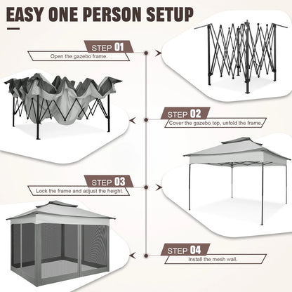11x11 Pop-Up Gazebo with Mosquito Netting