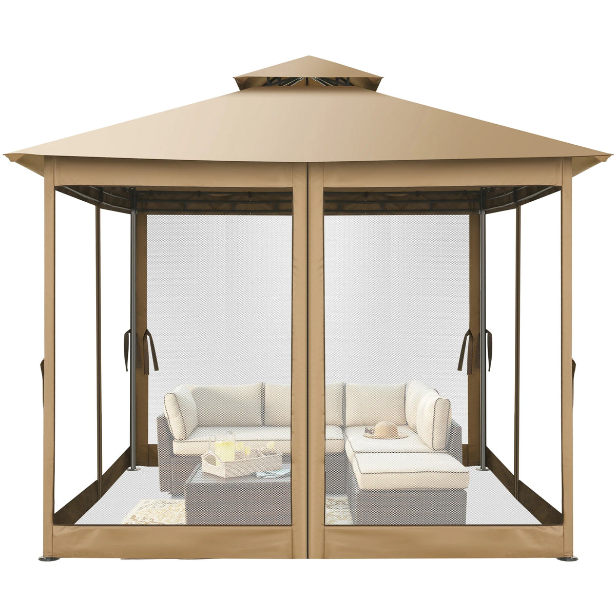 10x10 Heavy Duty Gazebo with Curtains