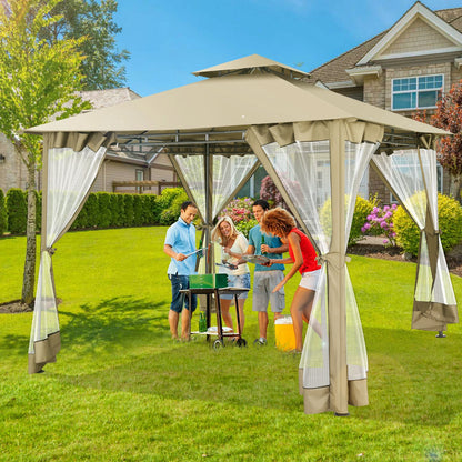 10x10 Heavy Duty Gazebo with Curtains