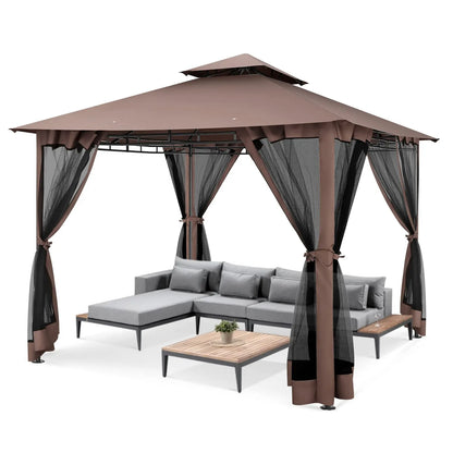 10x10 Heavy Duty Gazebo with Curtains