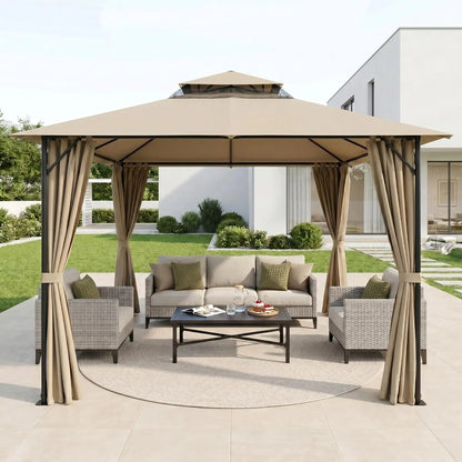 10x10 Heavy Duty Gazebo with Curtains