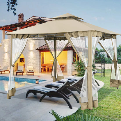 10x10 Heavy Duty Gazebo with Curtains