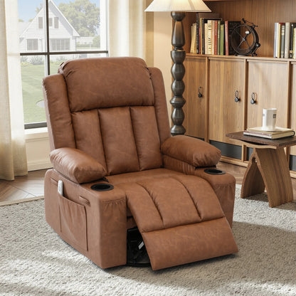 Swivel Rocker Recliner with Massage & Heat