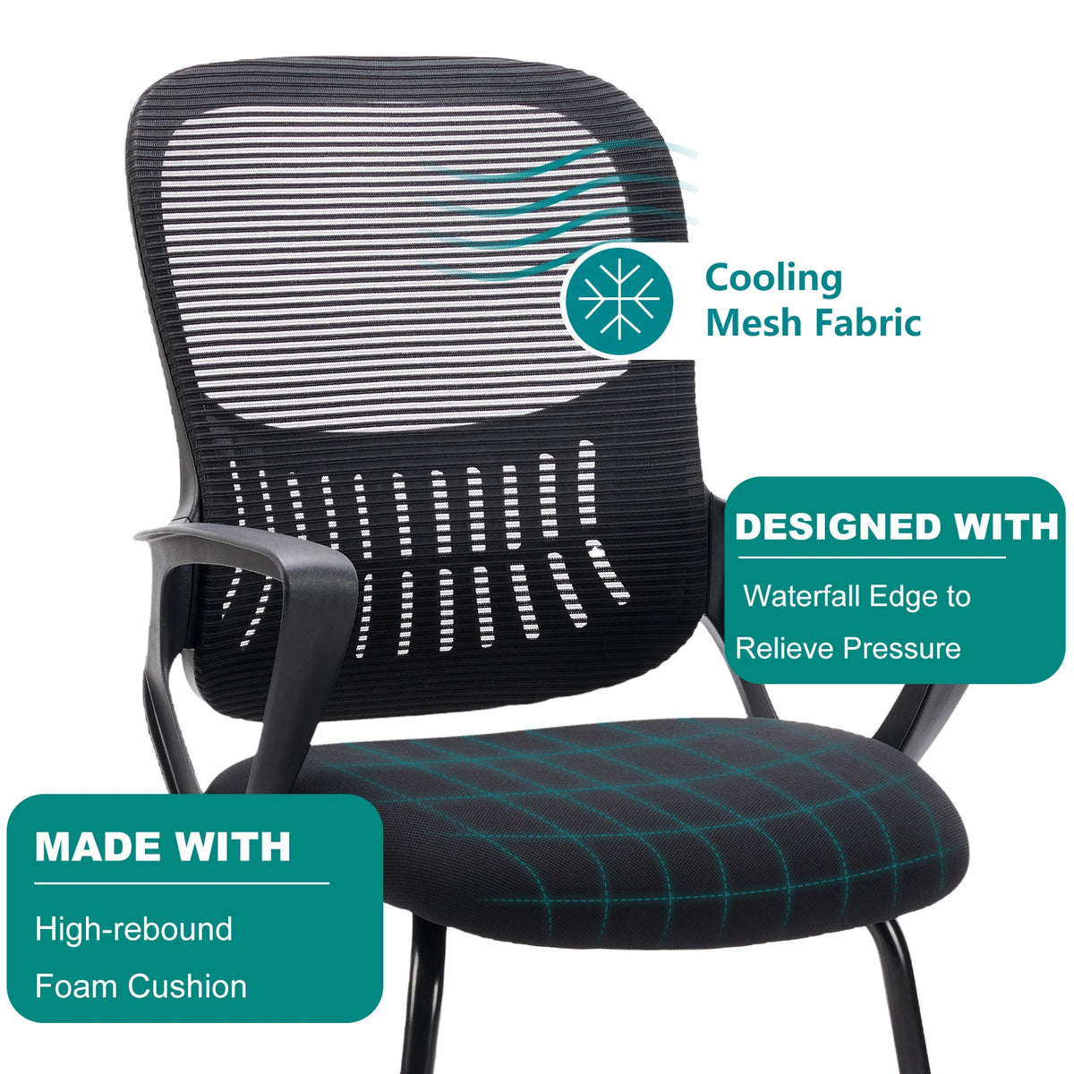 JHK Office Chair without Wheels, Mesh