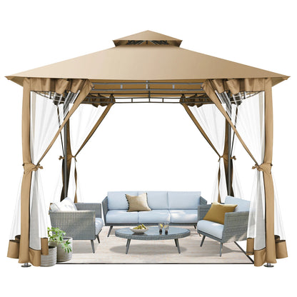 10x10 Heavy Duty Gazebo with Curtains