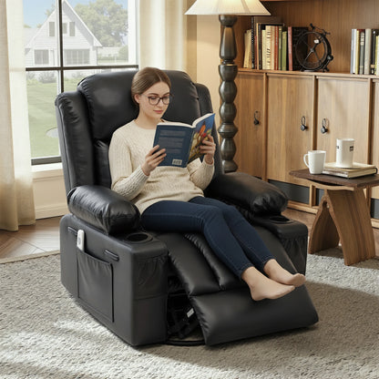 Swivel Rocker Recliner with Massage & Heat