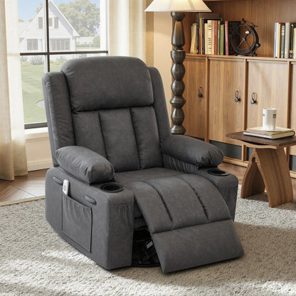 Swivel Rocker Recliner with Massage & Heat