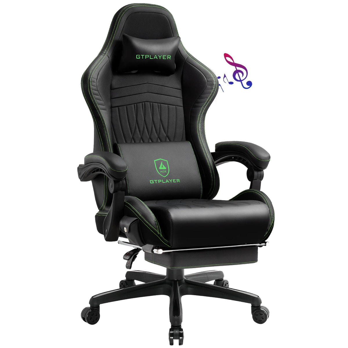 GTPLAYER Gaming Chair with Speakers & Footrest