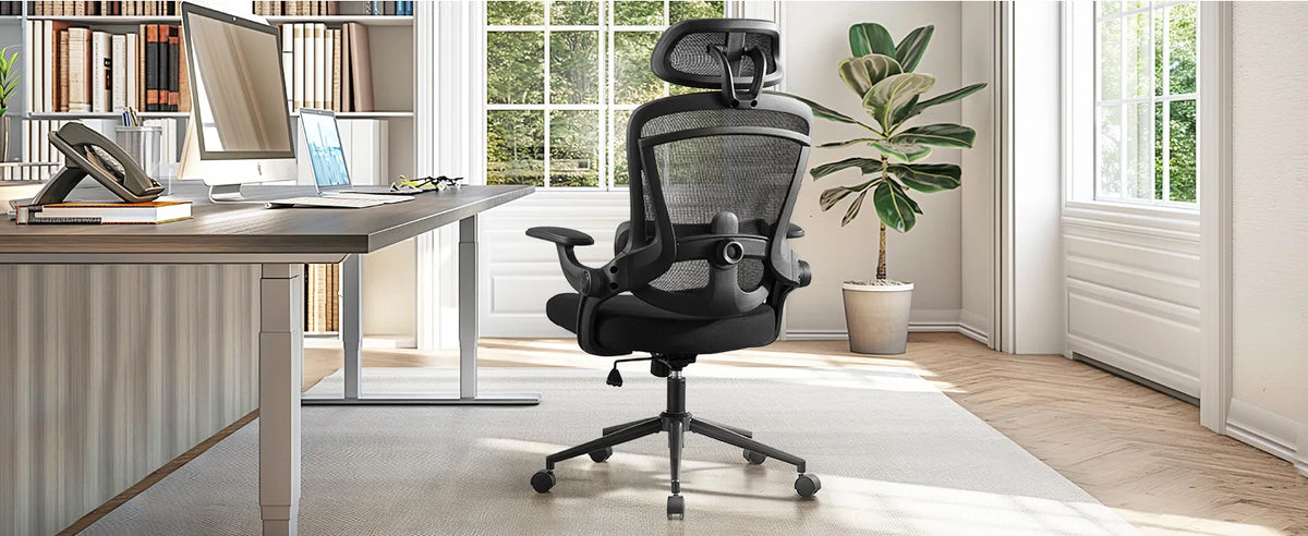 JHK Mesh Office Chair with Flip-Up Arms