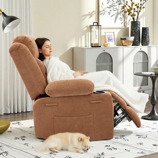 Chenille Swivel Rocker Recliner Chair